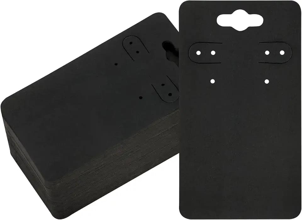 joycraft 100Pcs Earring Cards with 6 Holes, 2x3.5 In Black Display Holder Cards, Blank Paper Jewelry Display Tags for Selling, Hanging Earring, Jewelry,DIY Crafts, Retail.