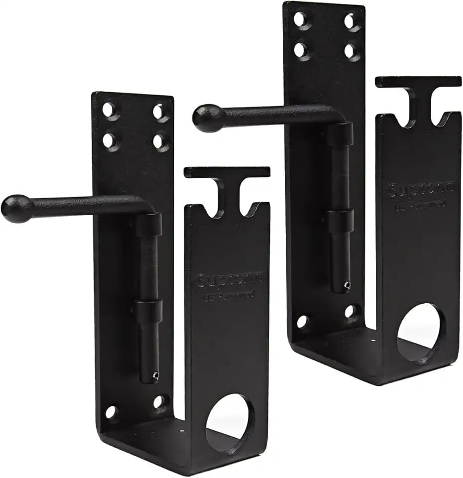 Lockable 2x4 Door Barricade Brackets,2Pcs Gate Bar Holder