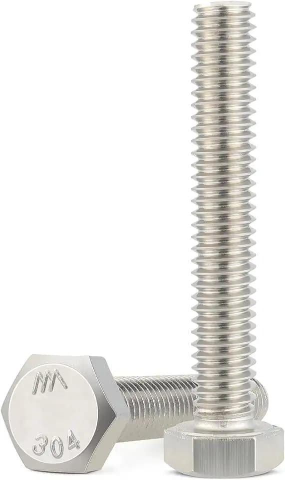 VGBUY 6Pcs 3/8-16 x 4 Hex Head Screws Bolts,304 Stainless Steel 18-8,Fully Threaded,External Hex Drive,Mounting Chair,Rail,Pump,Wheels,Handles,Antenna Parts,Boat and Plastic Bumpers(VG10510)