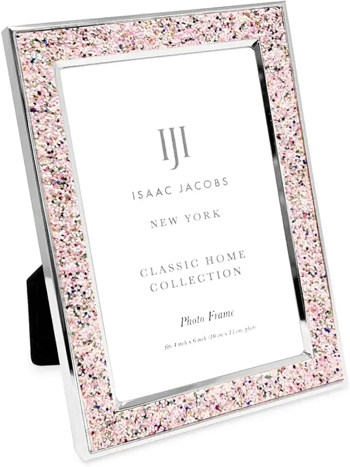 Isaac Jacobs 4x6 Cupcake Glitter w/Silver Metal Picture Frame w/Easel