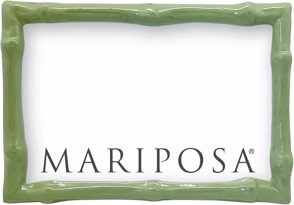 MARIPOSA BAMBOO GREEN 4X6 FRAME | GREEN | BRILLANTE | FRAMES | DECORATIVE PHOTO FRAMES | RECYCLED SANDCAST ALUMINUM | HANDMADE IN MEXICO