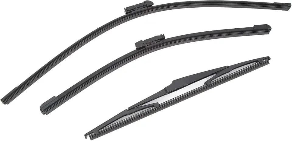 Scheibenwischerblätter für CX-5 CX-9 CX5 CX9 2017 bis 2021, Vorne, Gummi und Stahl und Aluminium, 3er-Set