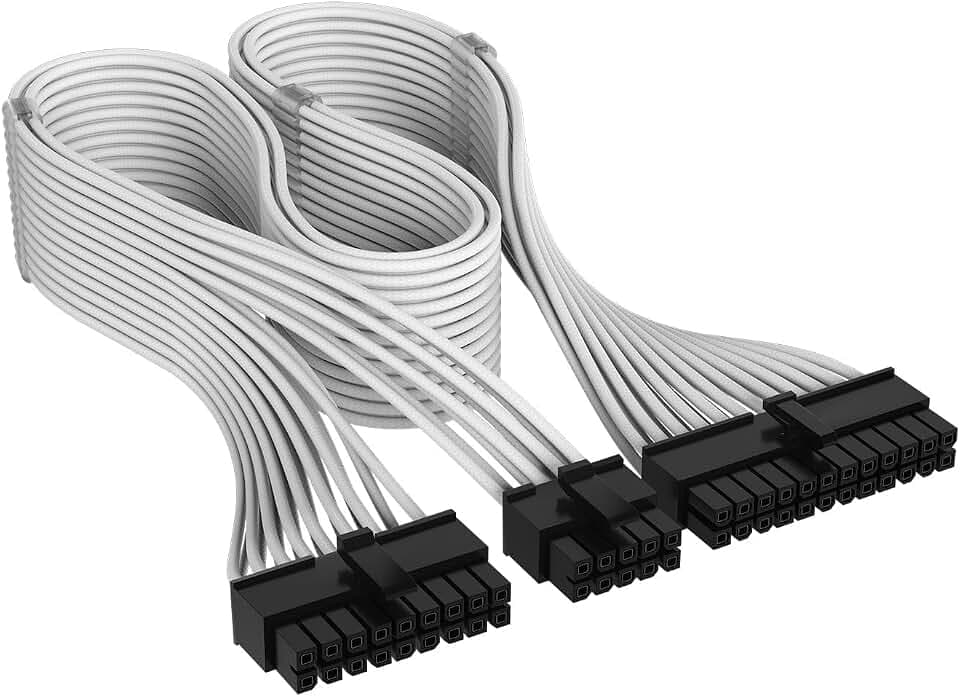 Corsair Elite Premium Typ 4 ATX 24-Poliges Stromversorgungskabel – Weiß