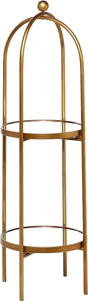 Deco 79 Metal Solid Shelving Unit, 16" x 18" x 46", Gold