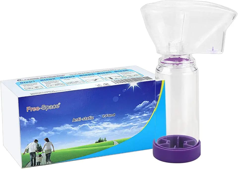 Free-Space Inhalationsgerät für Erwachsene,Platz Kammer Plus Inhalator Spacer Gerät,Inhalationshilfe mit Maske