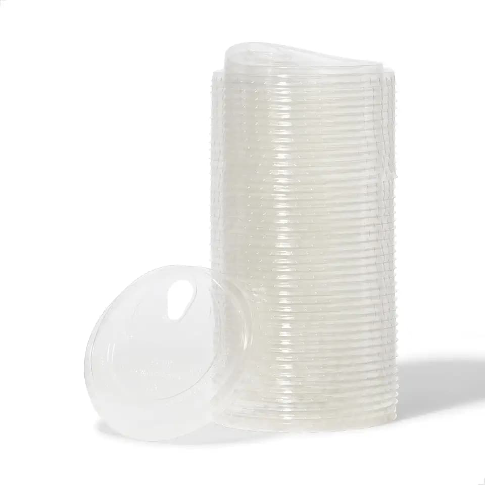 TOSSWARE NATURAL Flat Sip Lid Set of 1000 - Plant Based 98mm Lids for Cold Cups - Plastic Alternative Clear Lids - Only Compatible with TOSSWARE NATURAL 98mm Cups