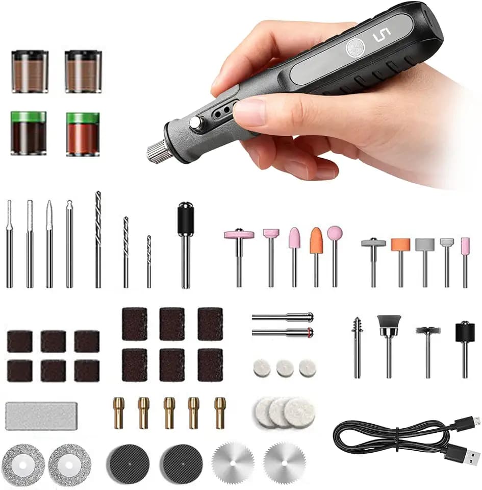 4.2V Cordless Rotary Tool, Powerful 5 Variable Speed,163 Multi-Purpose Kit