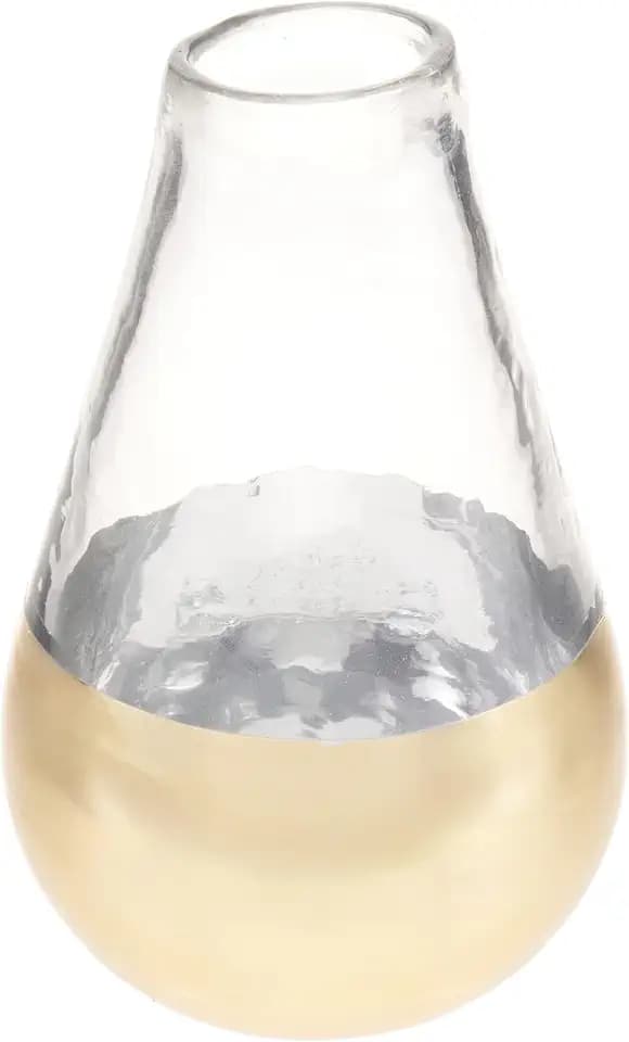 Mud Pie Medium Glass and Gold Vase