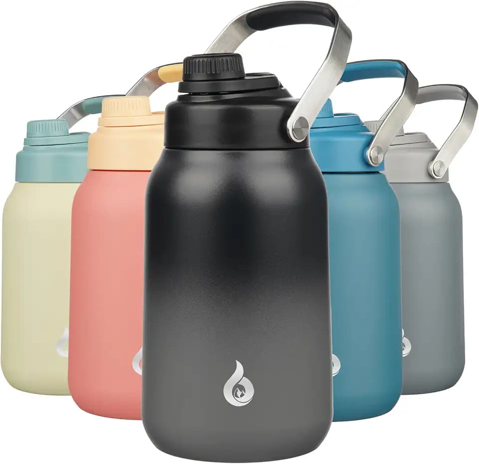 BJPKPK 64oz Insulated Water Bottle, Half Gallon Stainless Steel Water Jug