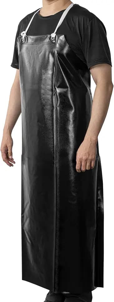 Restaurantware Black Resistant Vinyl Pvc Cleaning Dishwashing Apron