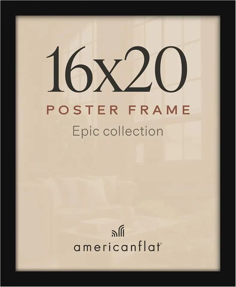 Americanflat 16x20 Poster Frame - Engineered Wood - Black