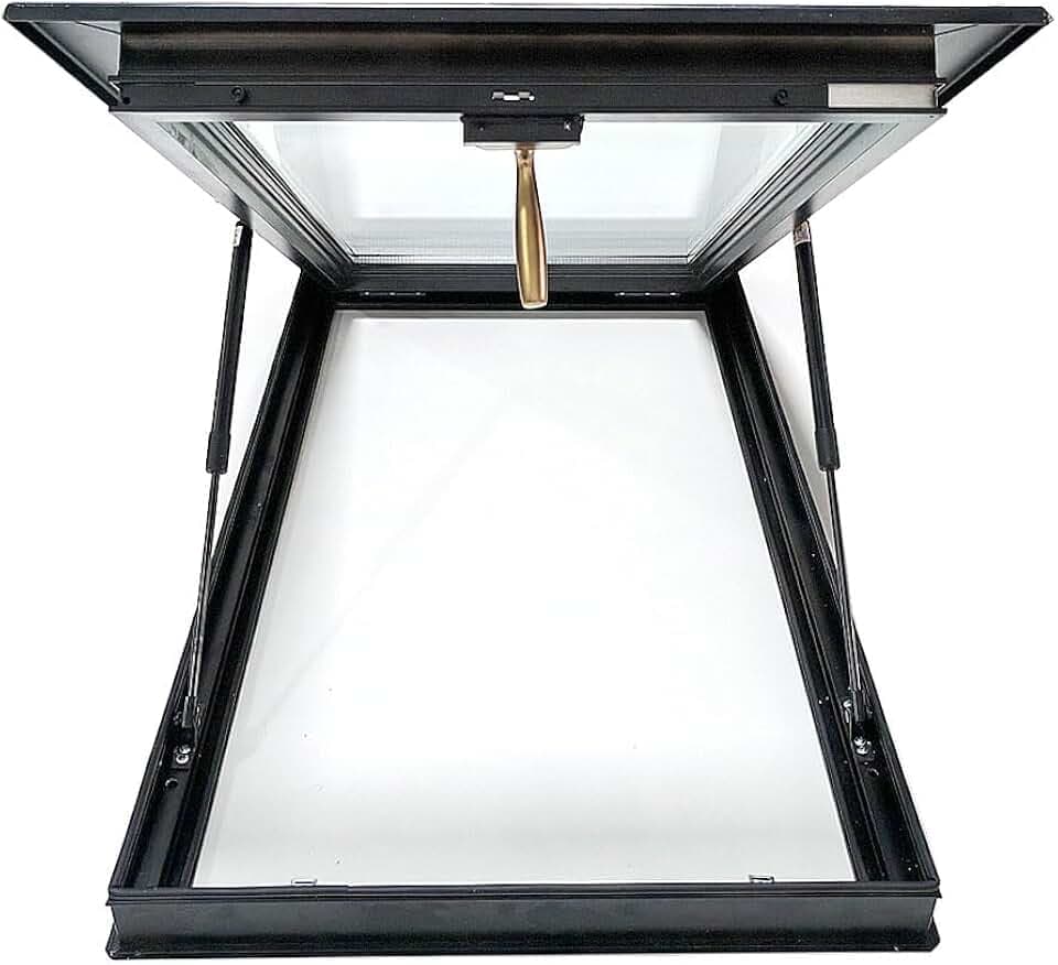 Skylights & Roof Windows;Skylight Window - Square/Rectangle;Roof Skylights;Manual Ventilation Partition Mounted Skylight,Aluminium Alloy + Double Glass Skylight (5 Size) (35"×20")