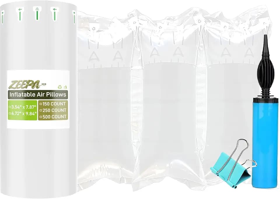 250 Count Packing Air Pillows for Shipping with Pump,Size 4.72" x 9.84"