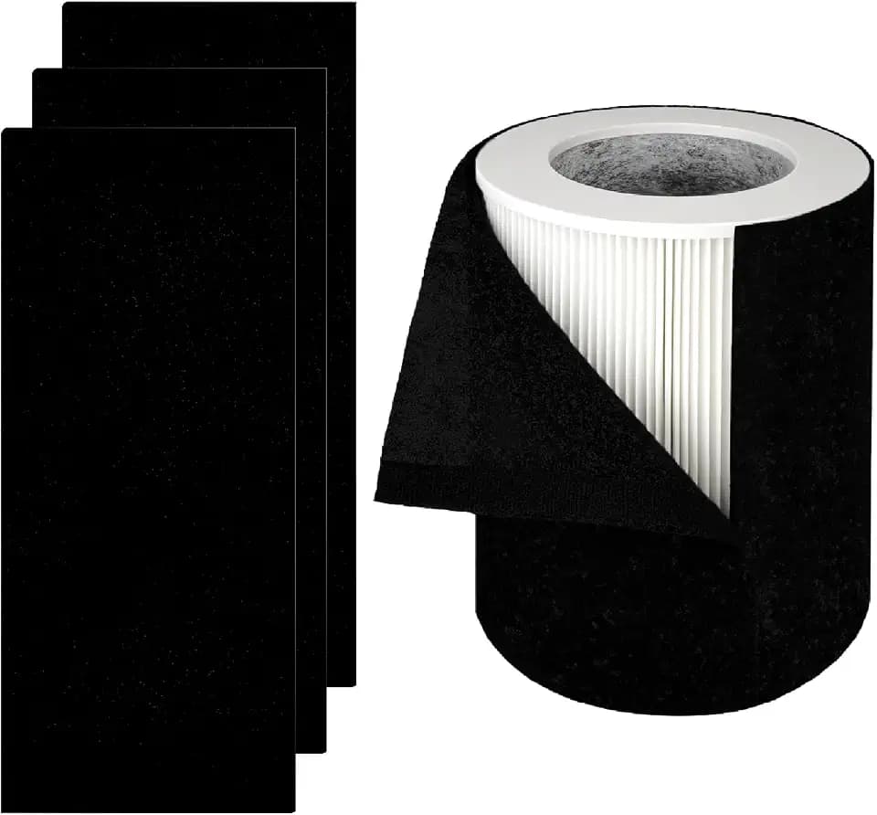 HP670 Filter Replacement, Compatible with Hunter HP670 Cylindrical Large Tower Air Purifier, Part# H-HF670-VP, 1 True HEPA Filter + 4 Pre-Carbon Filters