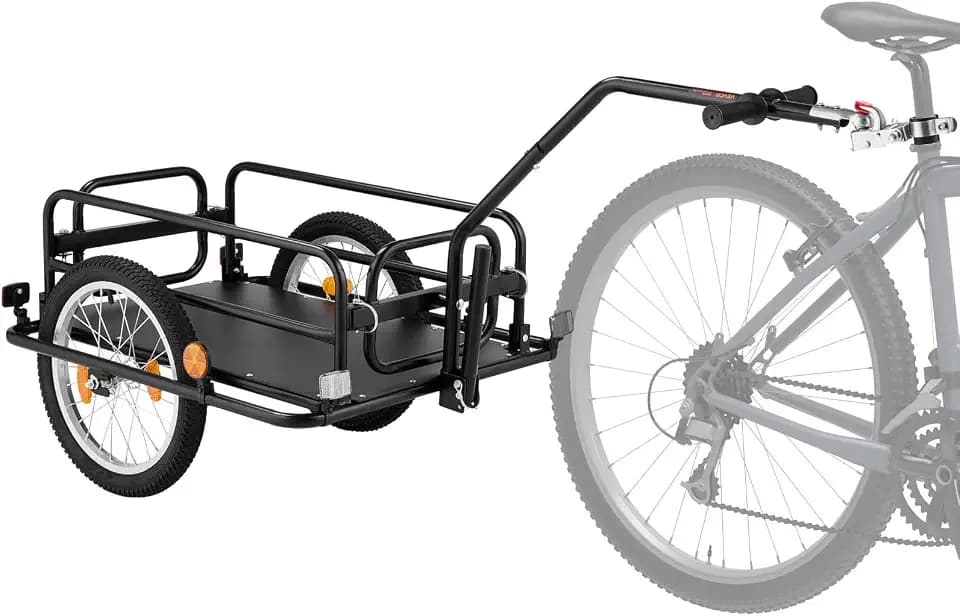 VEVOR Bike Cargo Trailer, 88/100/130/160 lbs Load Capacity, Heavy-Duty Bicycle Wagon Cart, Foldable Compact Storage with Universal Hitch