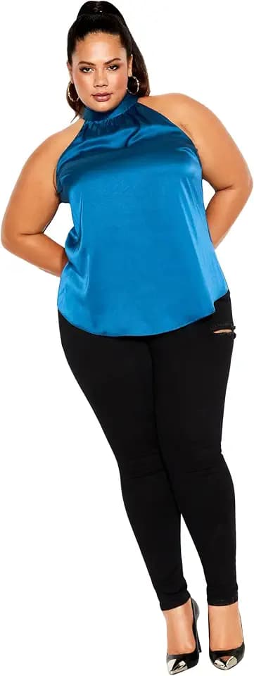 City Chic Women's Sexy Shine Top