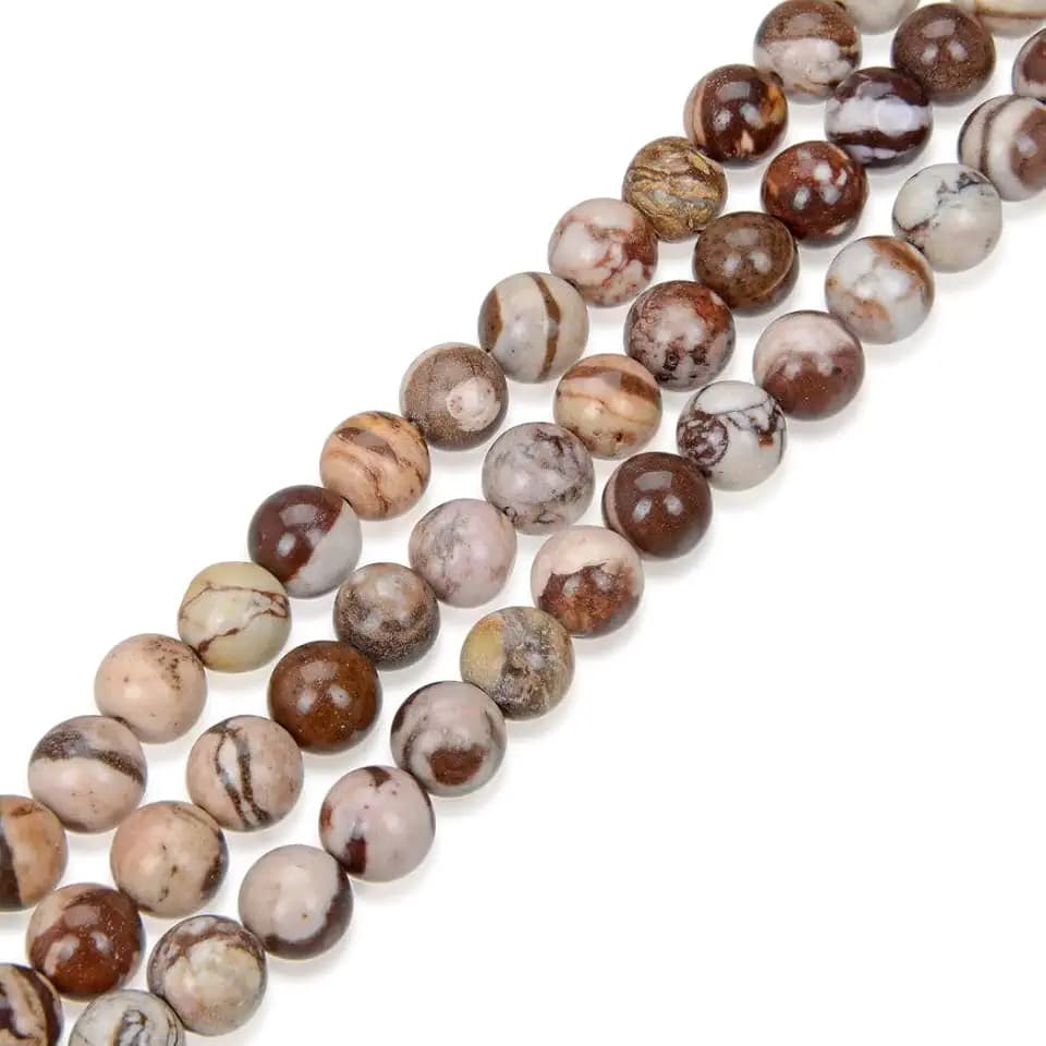 35pcs Adabele Natural Brown Zebra Jasper Gemstone 10mm Round Beads