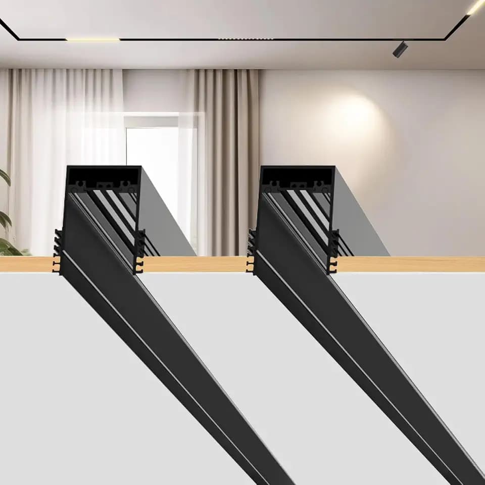 SCON Magnetic Track Light Rails, Pre-Ceiling Recessed Mount Aluminum Track