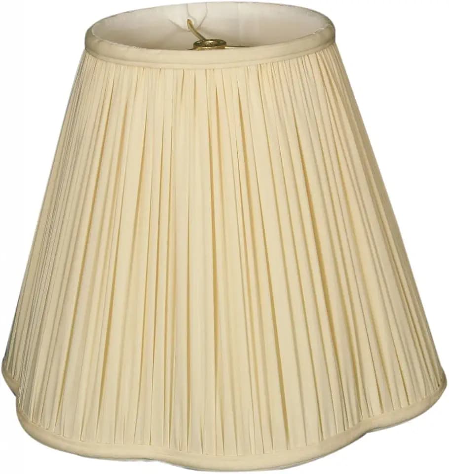 Royal Designs, Inc. BS-754W-13EG Bottom Scallop Gather Pleat Basic Lamp Shade, 5 x 13 x 8.75, Eggshell