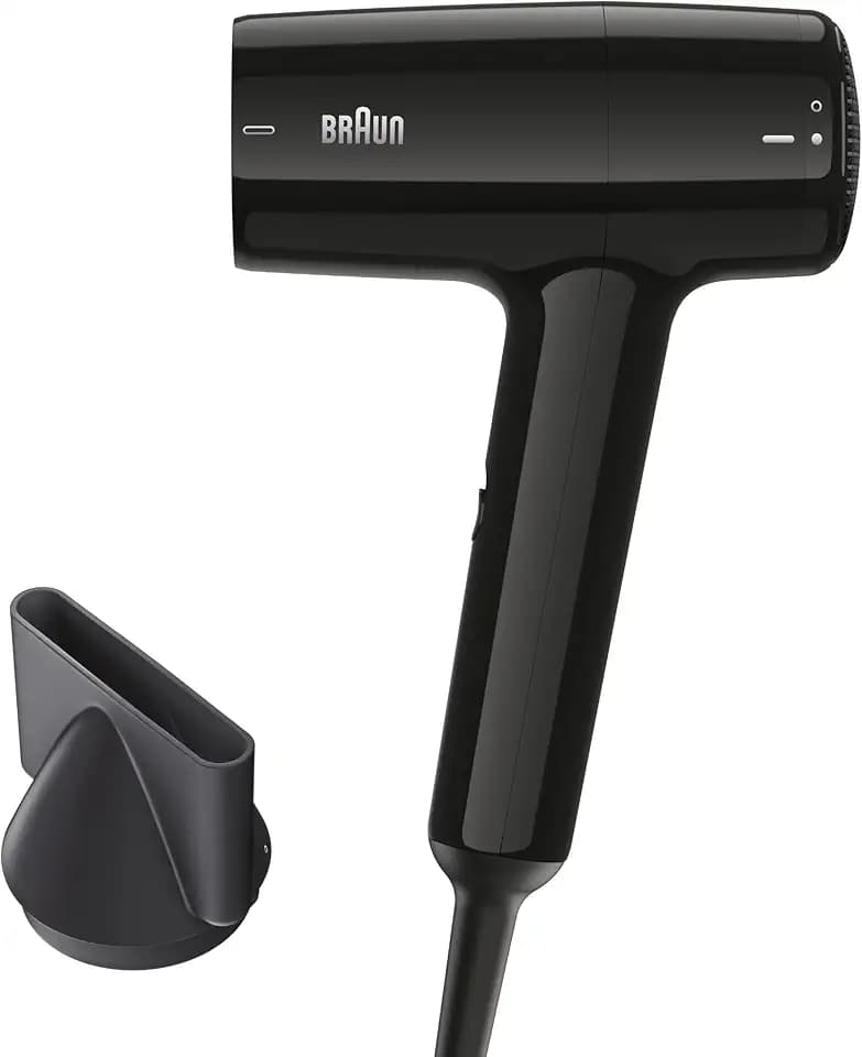 Braun Haartrockner HD1.5 – Kompakter, leichter Haartrockner mit Stylingdüse, Reisehaartrockner, 1800W, 3 Temperatur-/Geschwindigkeitsstufen, Schwarz, Vielseitigkeit und einfache Handhabung, BRHD150E