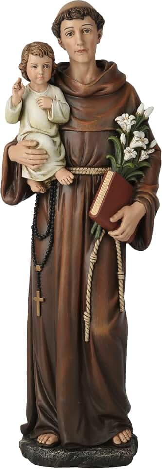 BC Catholic St. Anthony of Padua Statue 14.75" H with Infant Jesus