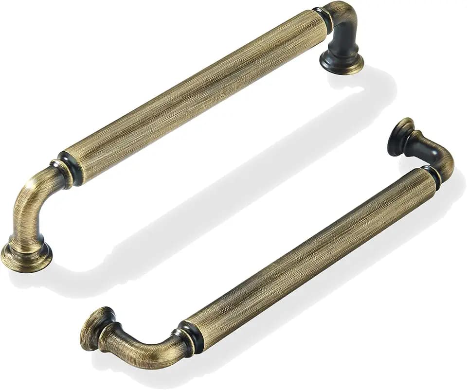 khtumeware 2-Pack Antique English Brass Heavy-Duty Solid Cabinet Pulls 6 Inch(152mm) Hole Center Drawer Pulls Cabinet Hardware Suitable for Kitchen Cabinets Bathrooms
