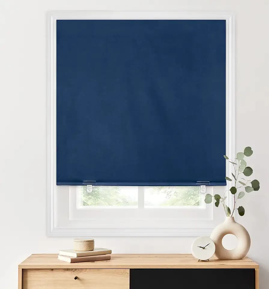 LazBlinds 100% Blackout Roller Shades, 36"x72", Navy Blue