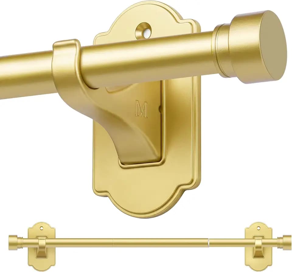 TONIAL Gold Curtain Rods No Drilling for Windows, 32 to 58 Inch