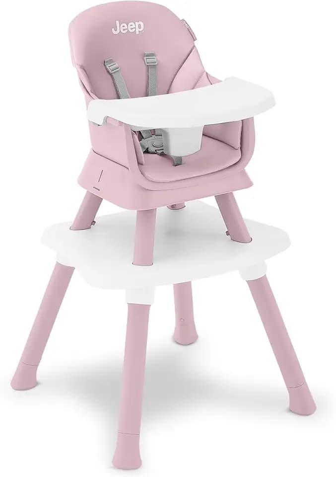Jeep Milestone 6-in-1 Convertible High Chair by Delta Children, Light Pink