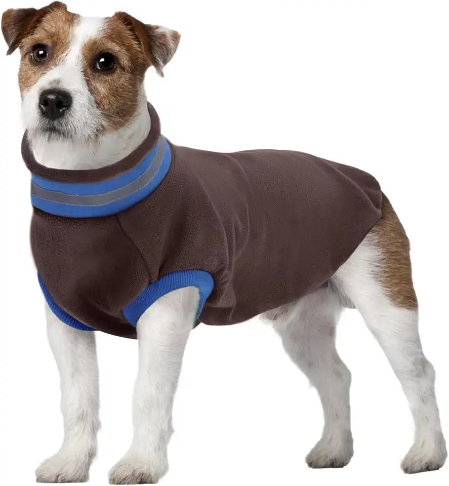 Hundepullover Kleine Hunde, Chihuahua Winter Kleidung Hundepullover Französische Bulldogge Kleidung Chihuahua Pullover mit Reißverschluss(Braun, S)