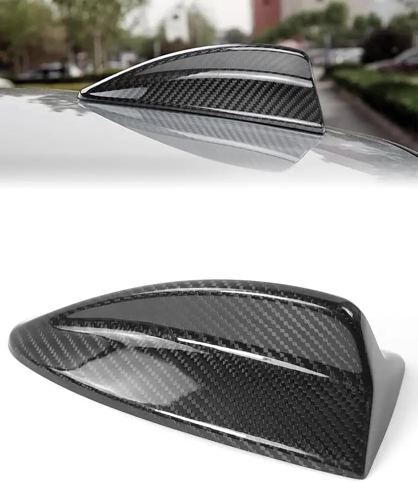 E90 Antennenabdeckungsaufkleber, Trocken-Carbon Haifischflossen-Antennenabdeckung, Radio-Signal Basisabdeckung für BMW E90 E60 E82 E46 E92 M3 2005-2011