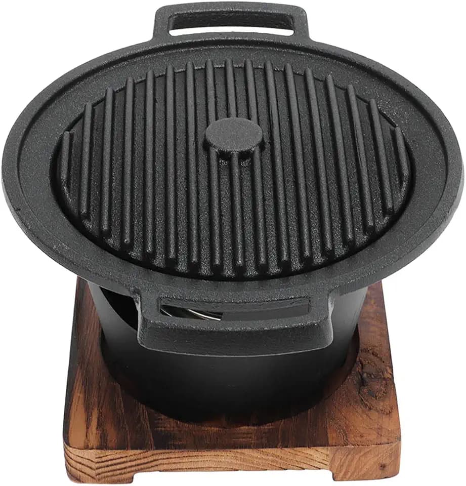 Fdit Portable Korean Barbecue Grill Non Stick BBQ Gril Mini One Person Barbecue Grill Household Korean BBQ Grill for Indoor and Outdoor Grilling