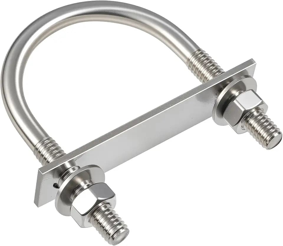 8 Sets Round U Bolts, u-Bolts 1-1/2 Inch Wide, 304 Stainless Steel U Bolt,with Nuts,Bolt Plate and Washers for Boat Trailer Tube(5/16" D x 1-1/2"W x 2-3/16"L)