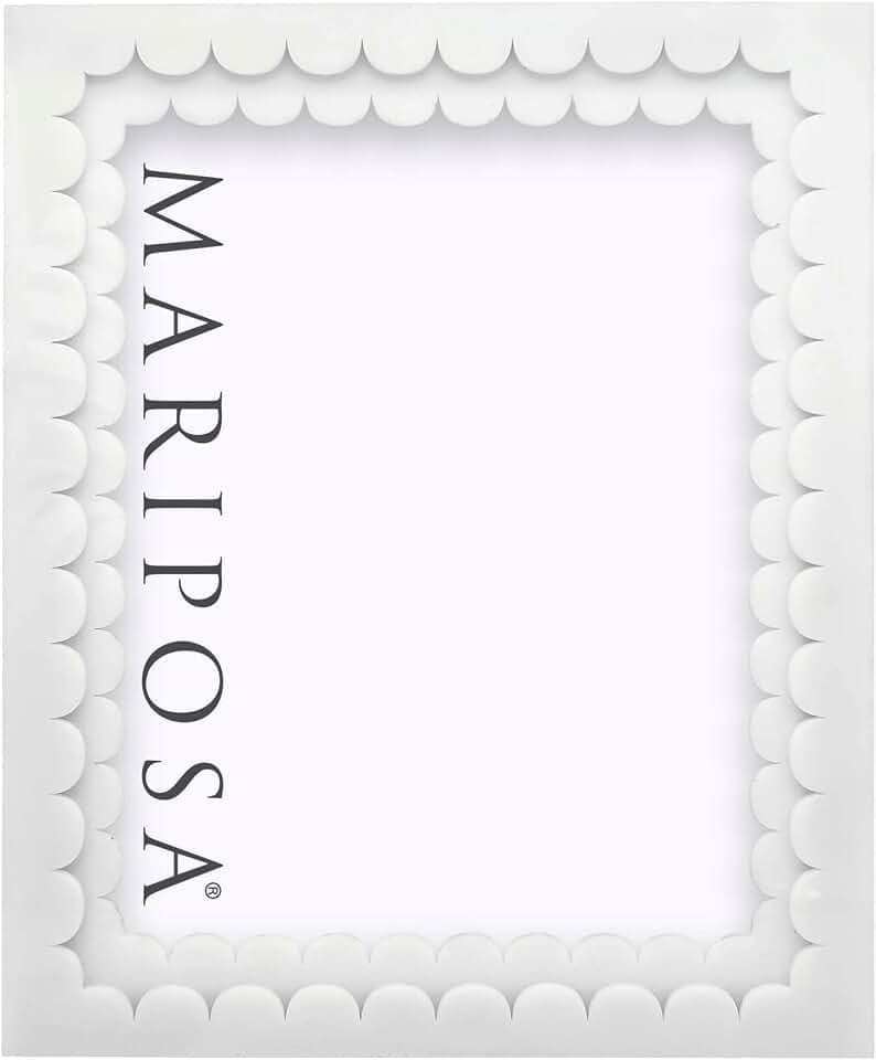 MARIPOSA WHITE ACRYLIC DOUBLE SCALLOP 8x10 FRAME| WHITE | BRILLANTE | FRAMES | DECORATIVE FRAMES | ACRYLIC | HANDMADE IN MEXICO