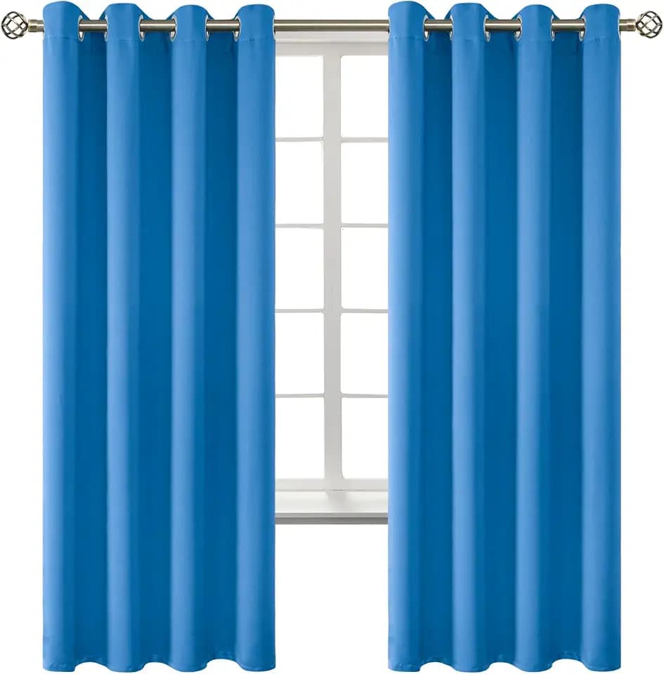 BGment Classic Blue Blackout Curtains for Bedroom 72 Inch Long - 2 Panels