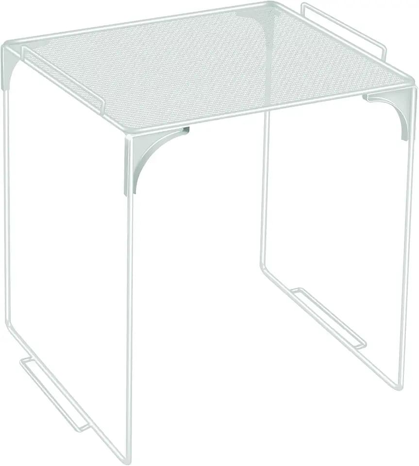 Demonwer Locker Organizer Shelf Grayish White Stackable Extra Locker Shelf Storage Cabinet Accessories for Back to School Office Home Gym Supplies