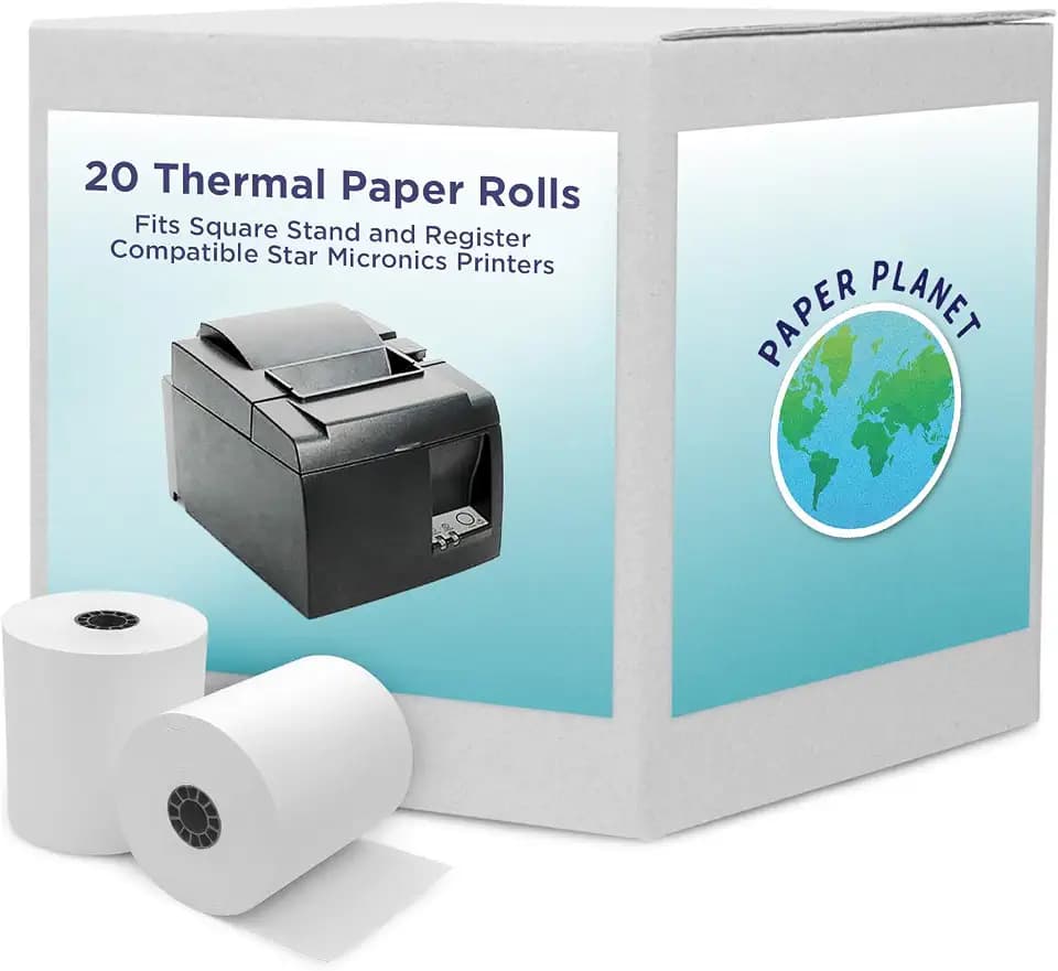 PaperPlanet Thermal Paper for Square Stand and Register | 20 Rolls
