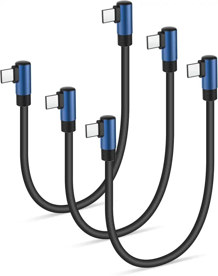 USB C 90 Grad Kabel Kurz 50cm, 60W Schnellladekabel Winkel Ladekabel