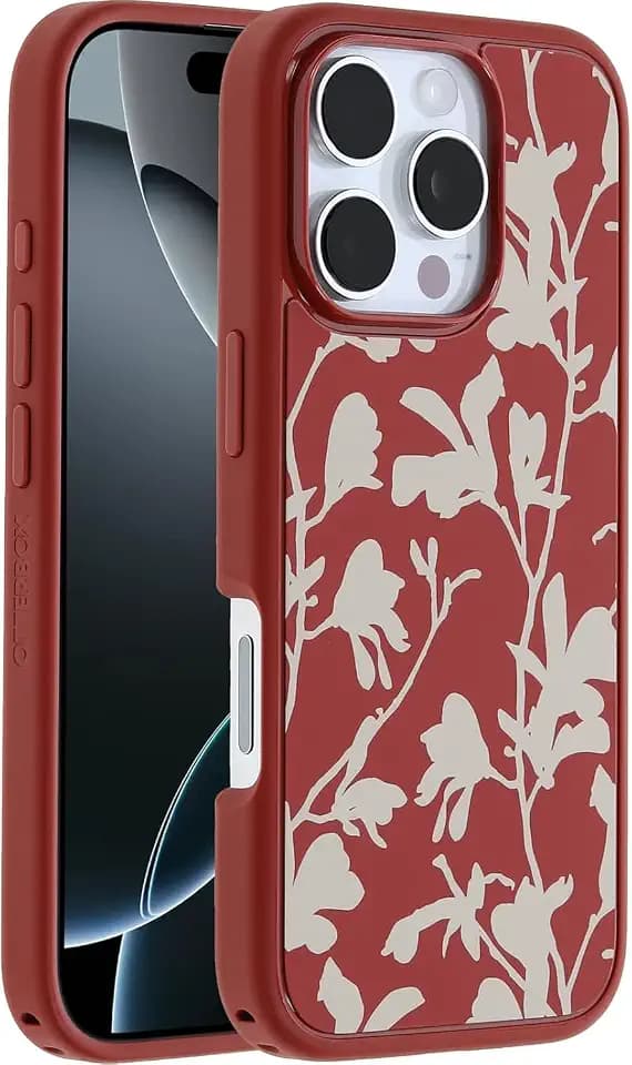 OtterBox iPhone 16 Pro (Only) - Symmetry Series+ Case - Autumn Rust (Red) - Snaps to MagSafe - Ultra-Sleek - Raised Edges Protect Camera & Screen - Non-Retail Packaging