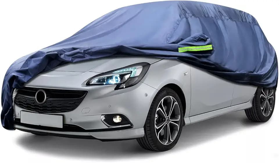 Autoabdeckplane 10 Schichten Vollgarage Autoabdeckung für Opel Corsa D 2006-2023 Vollgarage Staubdicht Wasserdicht Autohülle Autoplane Car Cover