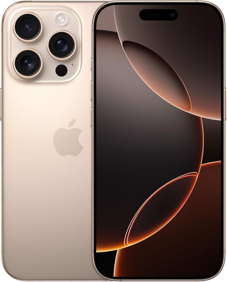 Apple iPhone 16 Pro 256 GB: Telefono 5G Con Controllo fotocamera, Dolby Vision 4K a 120 fps e un’autonomia Senza precedenti. Compatibile Con AirPods; Titanio Sabbia