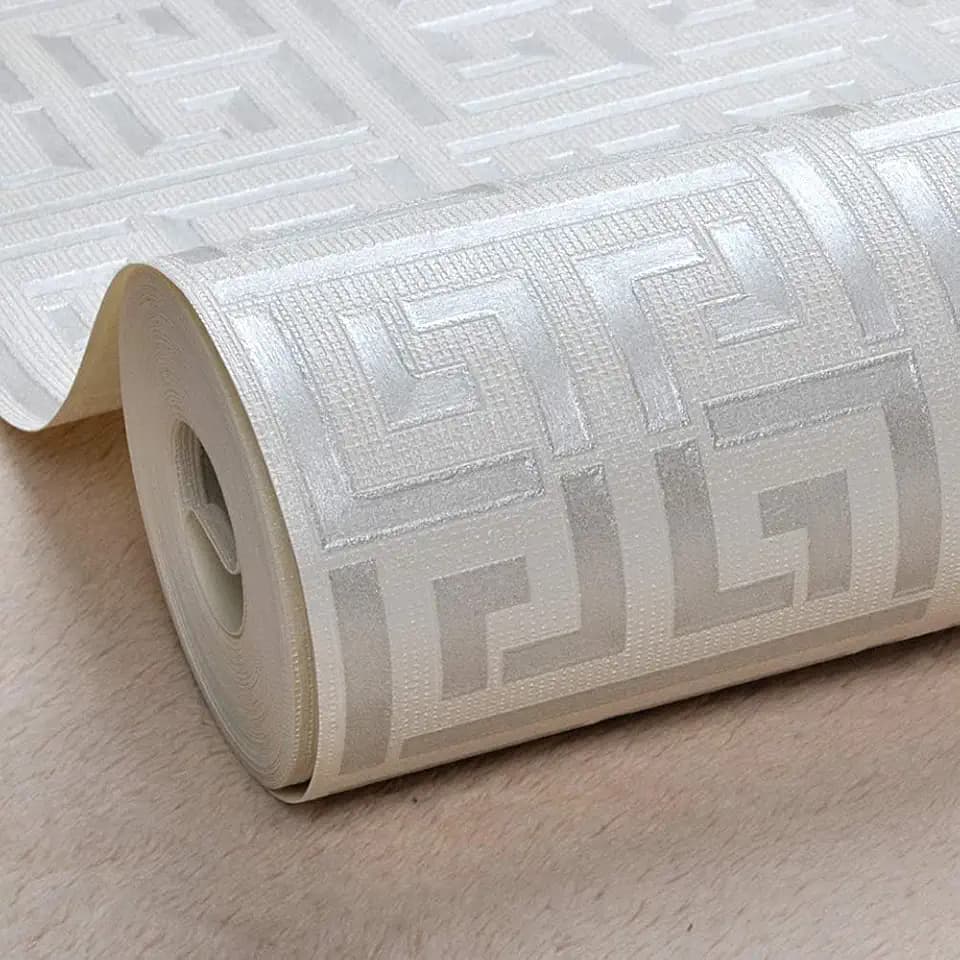 AMINAH DECO 17.7"x236.0"Greek Key Peel and Stick Wallpaper