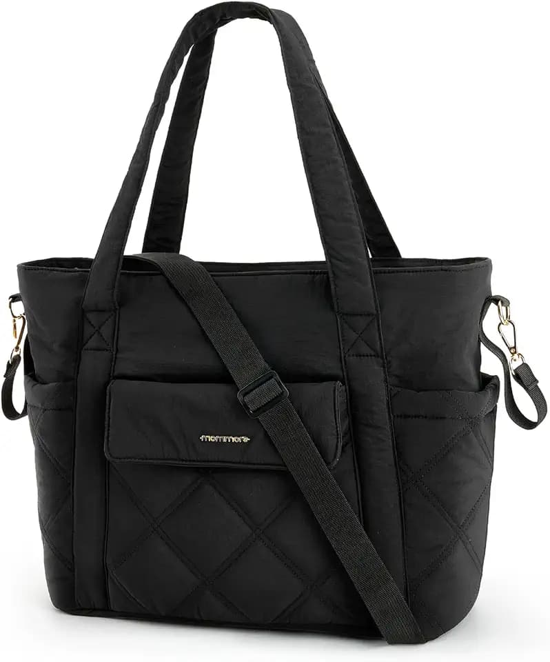 mommore Diaper Bag Tote Small Baby Bag with Insulated Pockets, Lightweight Mommy Tote with Stroller Straps, Nurse Gym Travel