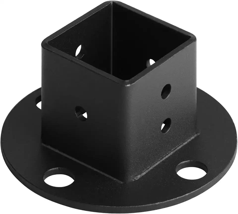 4 Pack 1-1/2" x 1-1/2" Square Post Anchor Base, Fence Flange Bracket
