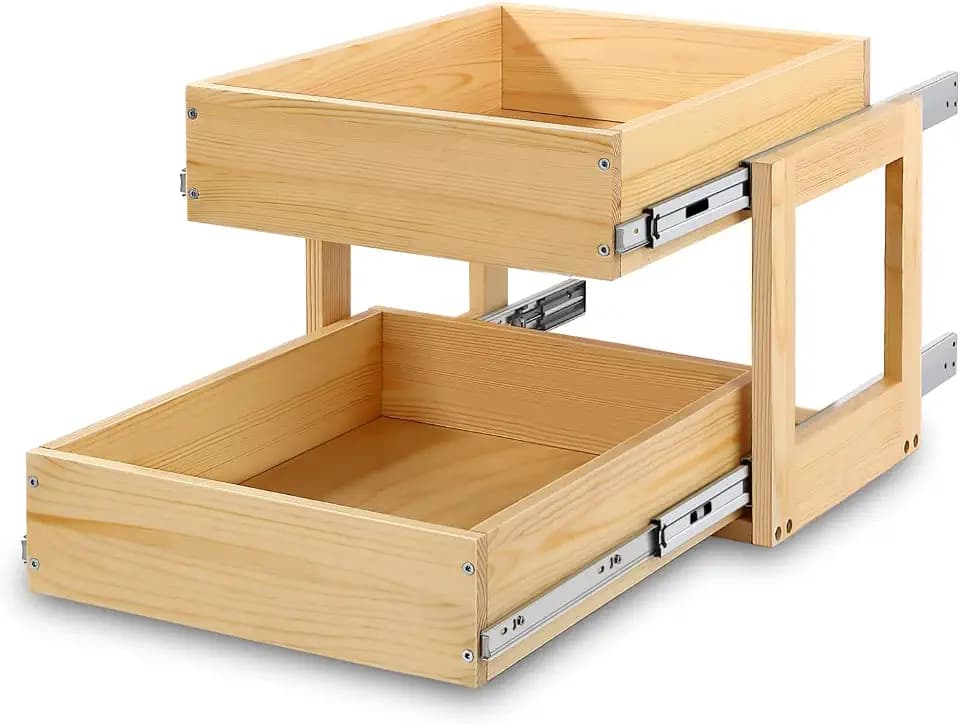 Mulush Pull Out Cabinet Organizer 17''W×21''D×16''H Slide Out Drawer