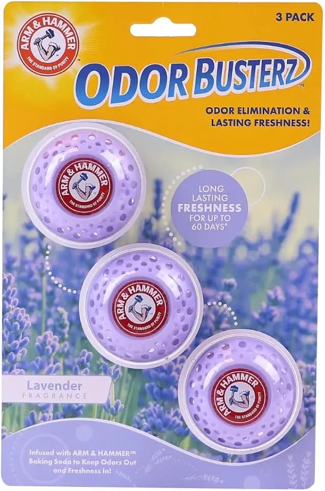 Arm & Hammer OdorBusterz® Odor Eliminator Balls, Lavender, 3 Count – Baking Soda Odor Control for Closets, Drawers, Hampers & Small Spaces