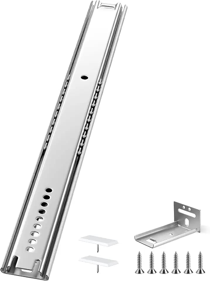 14 Inch Center Mount Drawer Slides 4 Pcs, Heavy Duty Hidden Rails