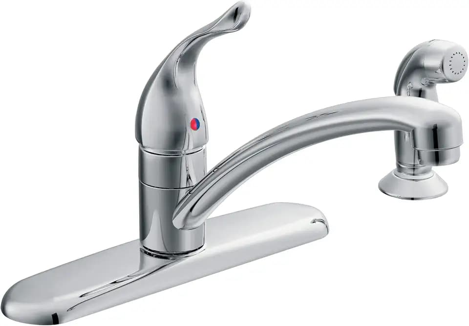 Moen Chateau Chrome Single Handle 4-Hole Kitchen Faucet with Protege Side Spray, 67430