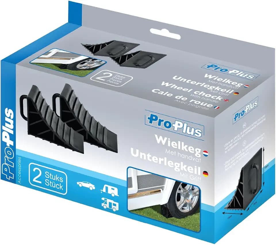ProPlus 341347 2 x Unterlegkeile mit Griff Bremskeile Wohnwagen Anhänger PKW Hänger