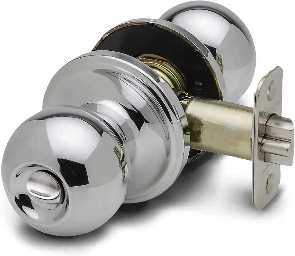 Copper Creek BK2030PS Ball Door Knob, Privacy Function, 1 Pack, Polished Stainless
